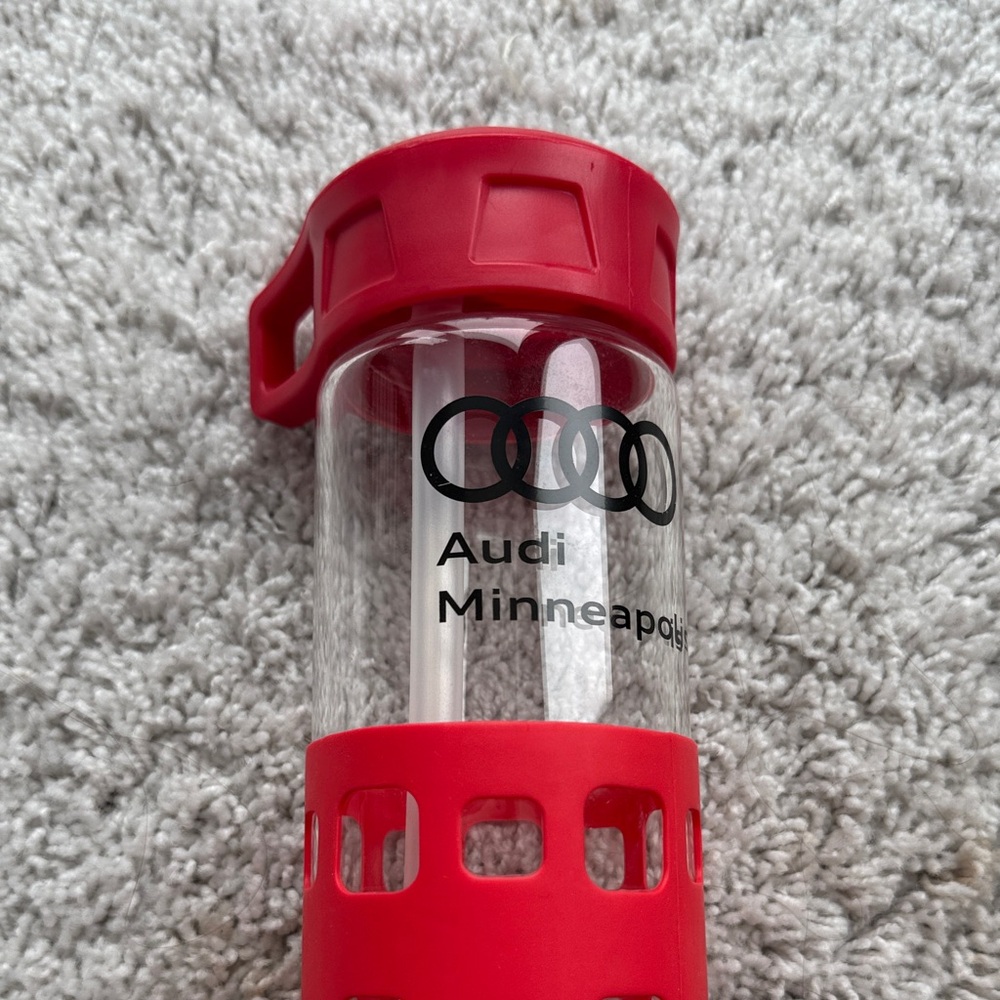 Audi Red Water Bottle with Protective Sleeve - Picture 5 of 8